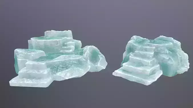 Altar Set emerald quartz Low-poly 3D model