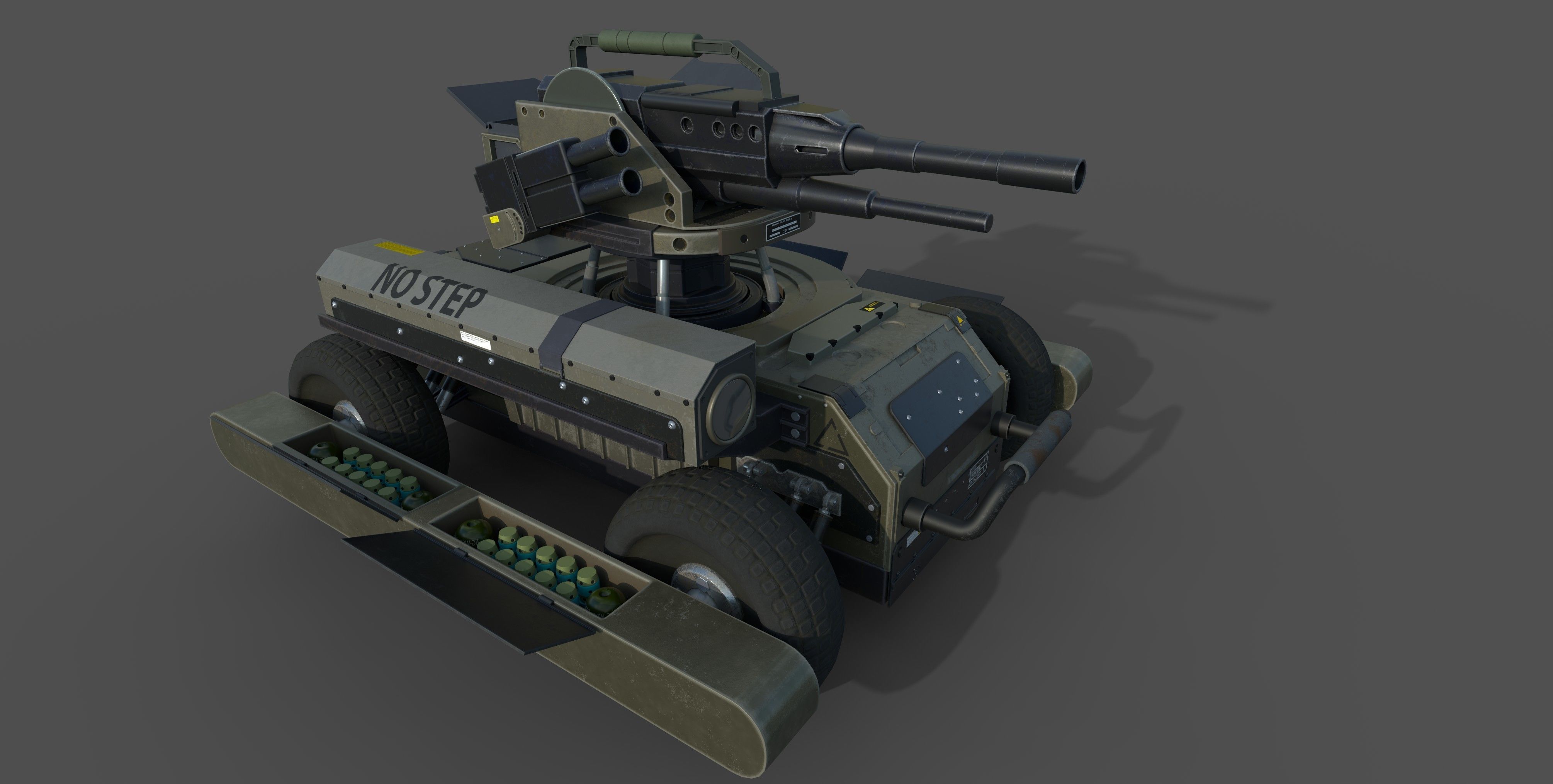 Concept drone for games 3D model_4