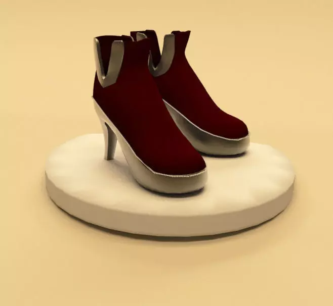 Designer Shoes Low-poly 3D model_0