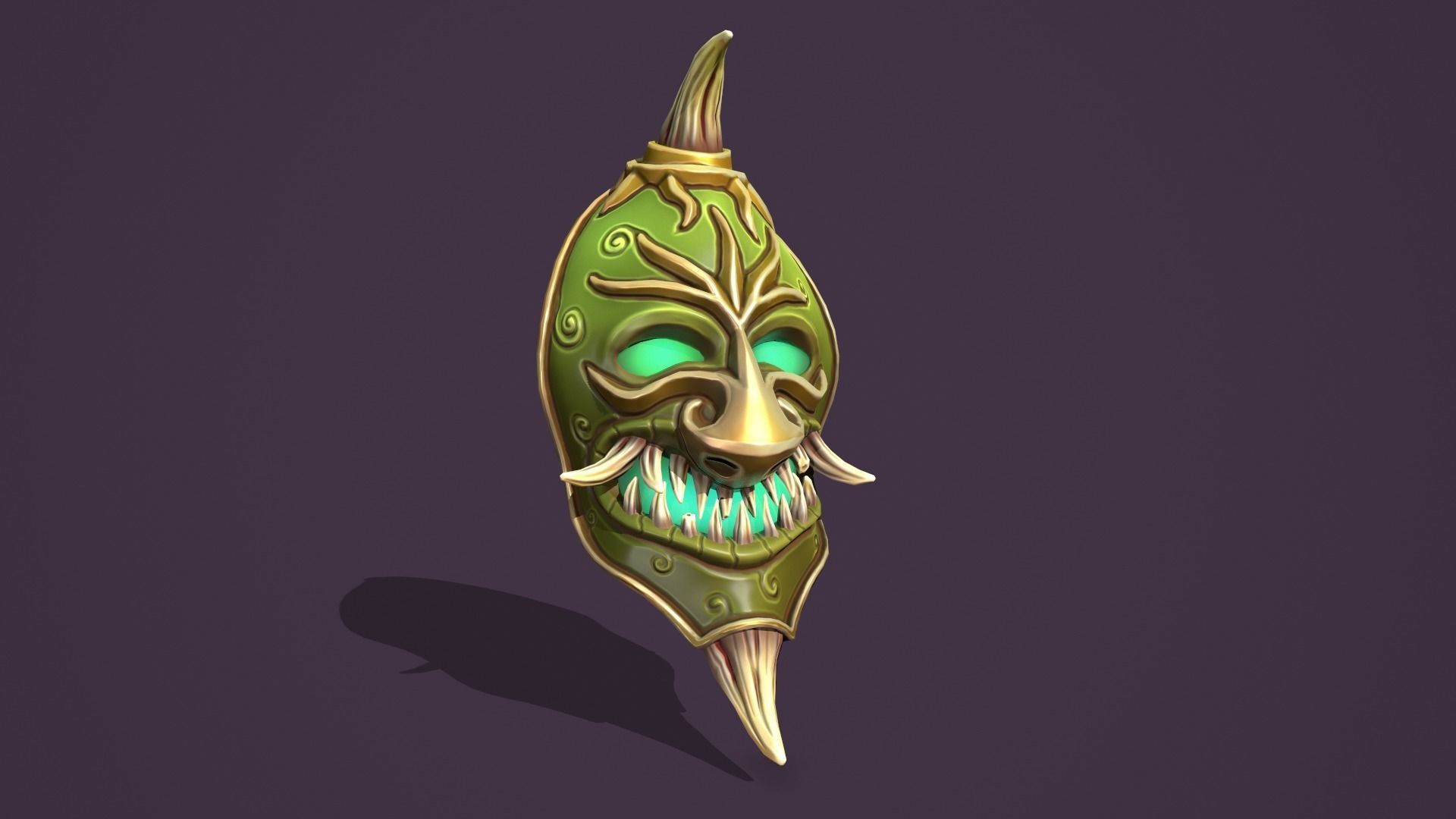 Evil mask Low-poly 3D model_6