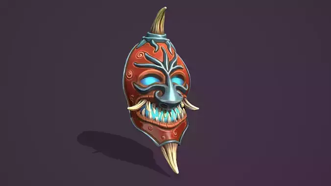 Evil mask Low-poly 3D model