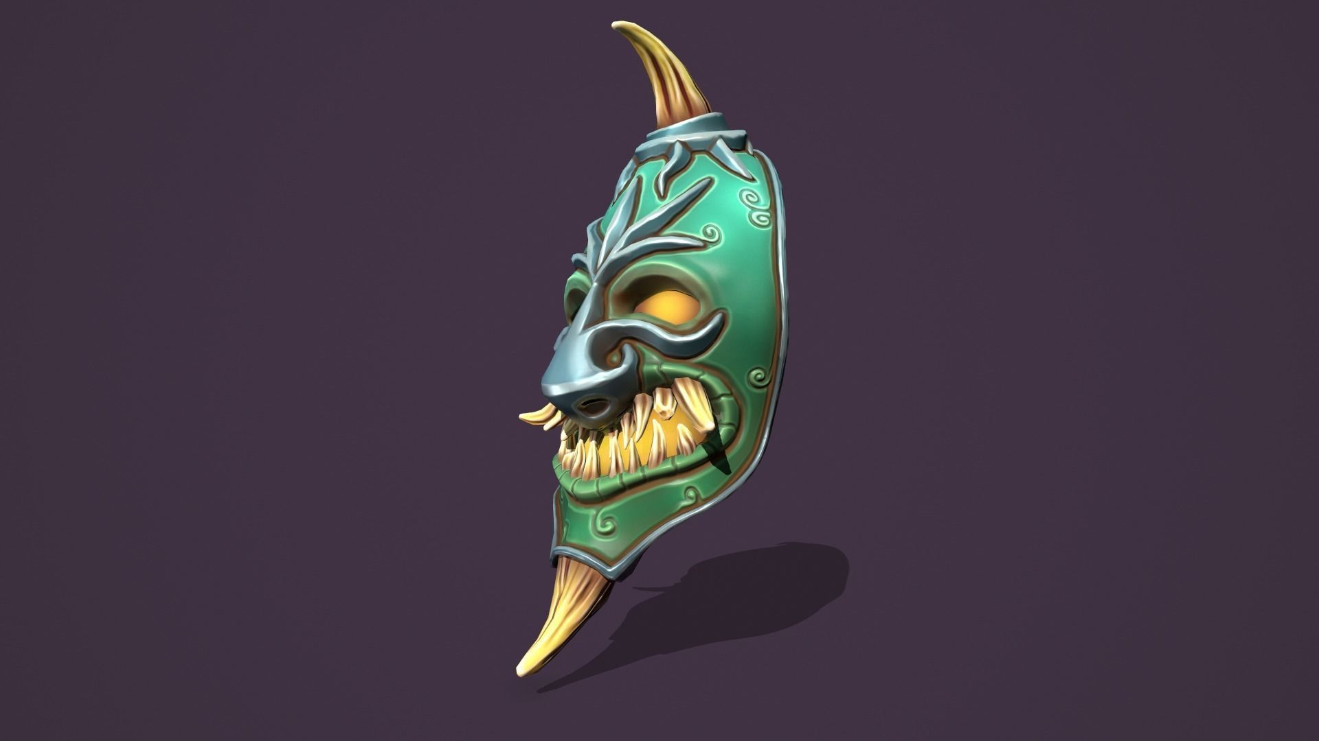 Evil mask Low-poly 3D model_17