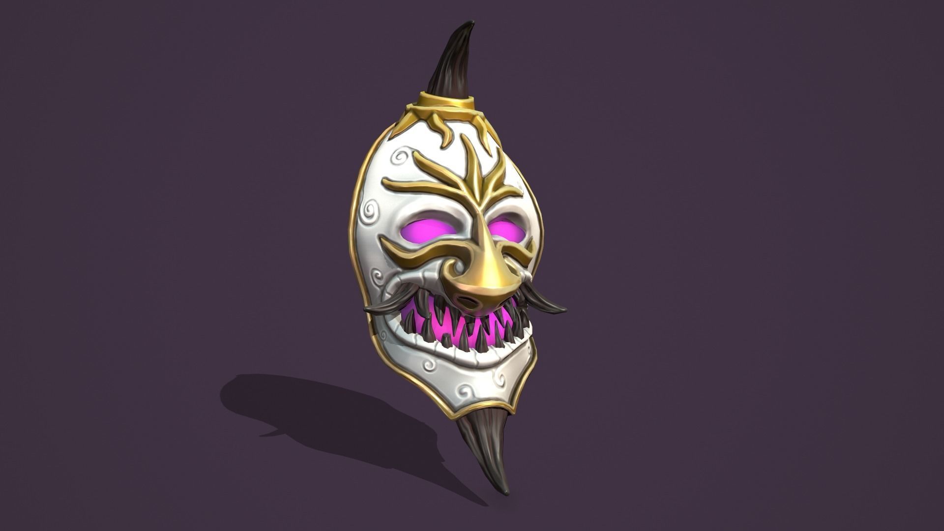 Evil mask Low-poly 3D model_12