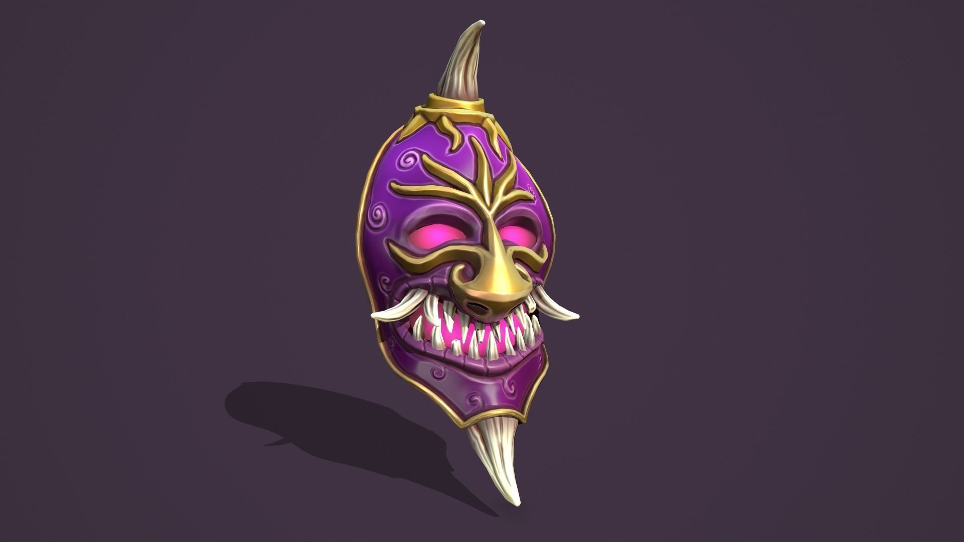 Evil mask Low-poly 3D model_10