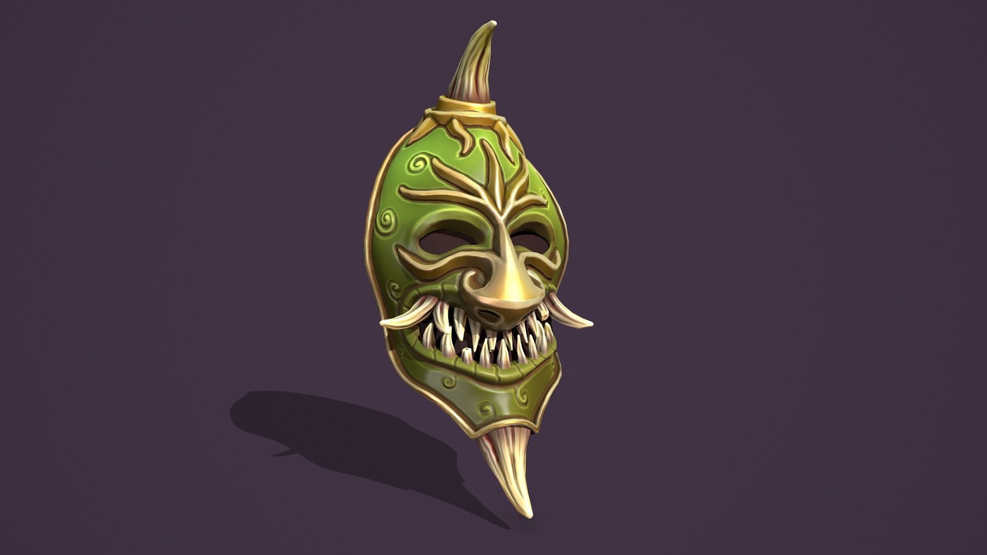 Evil mask Low-poly 3D model_5