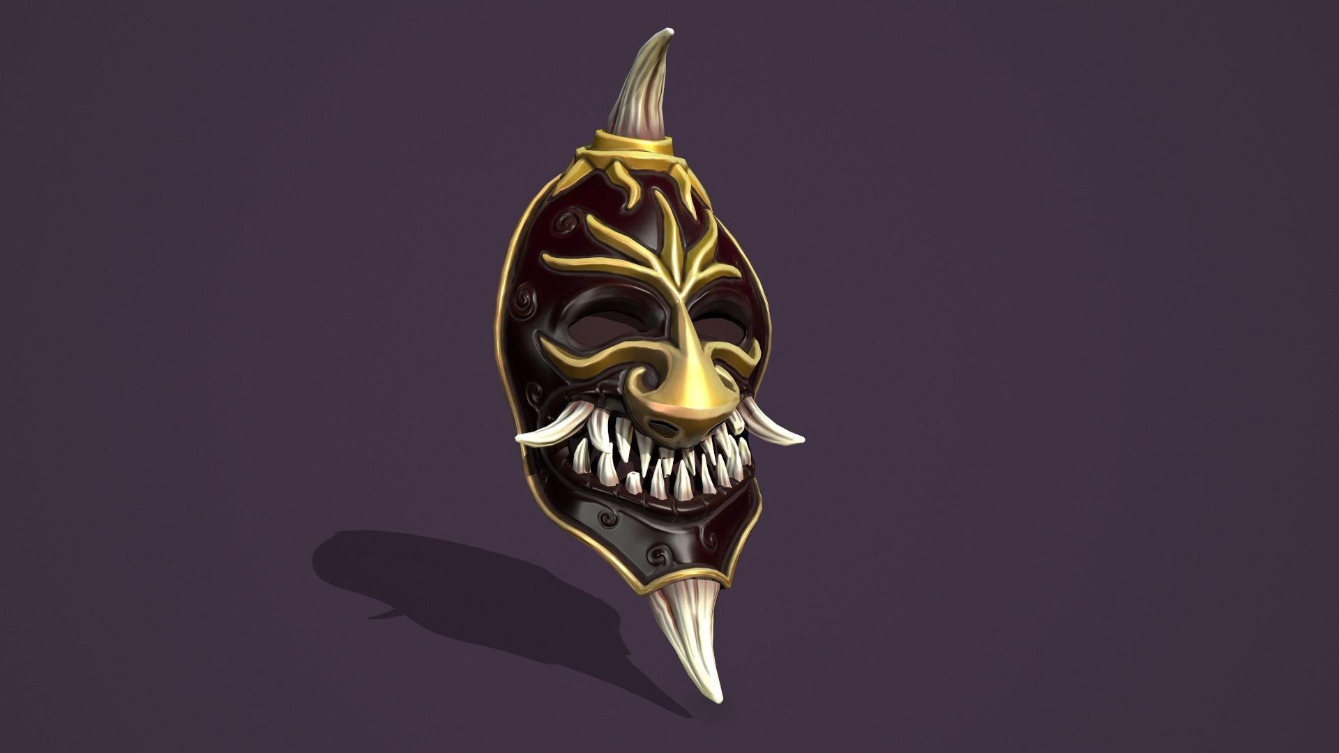 Evil mask Low-poly 3D model_7