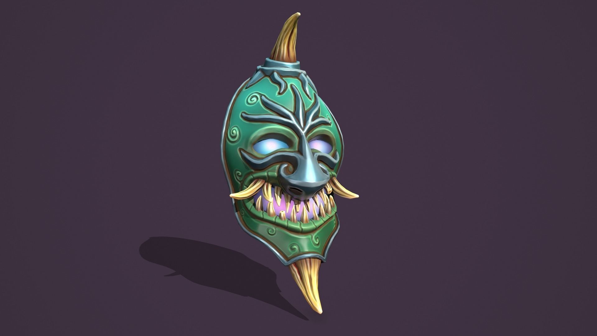 Evil mask Low-poly 3D model_16