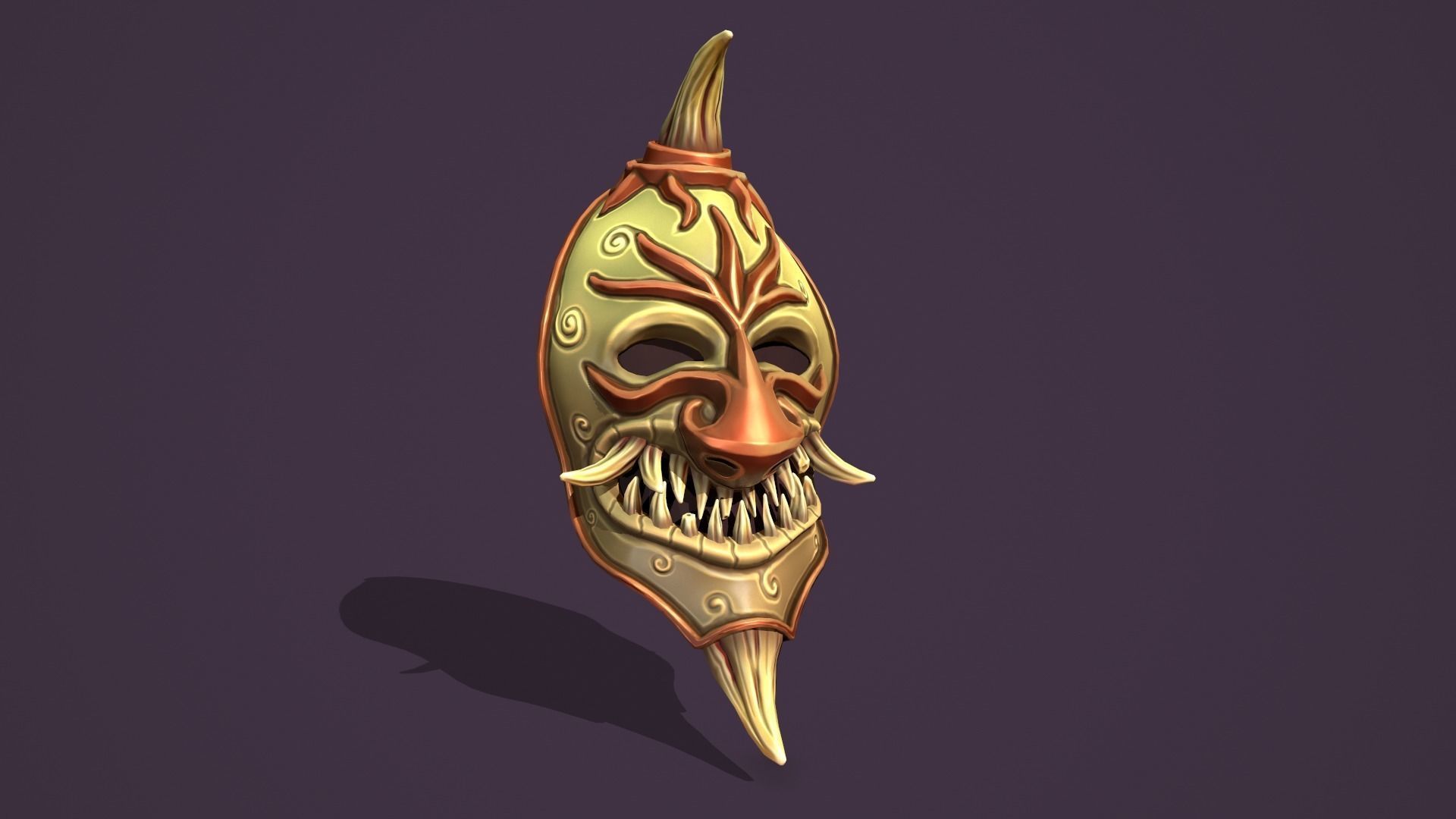 Evil mask Low-poly 3D model_13