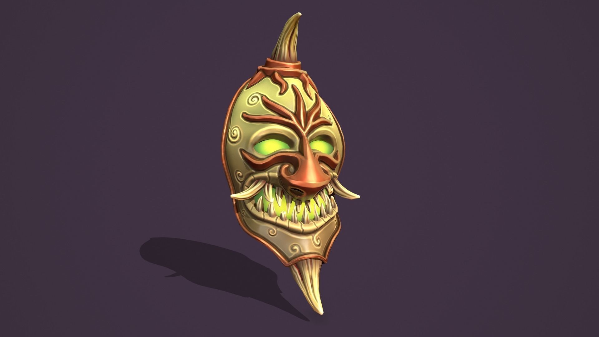 Evil mask Low-poly 3D model_14