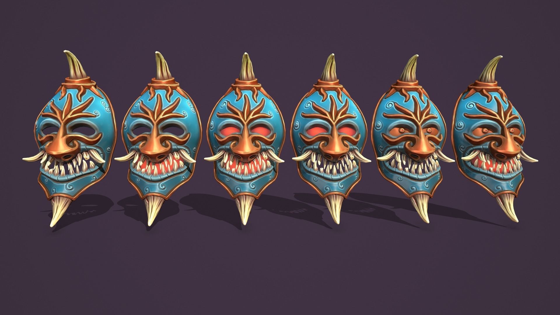 Evil mask Low-poly 3D model_20