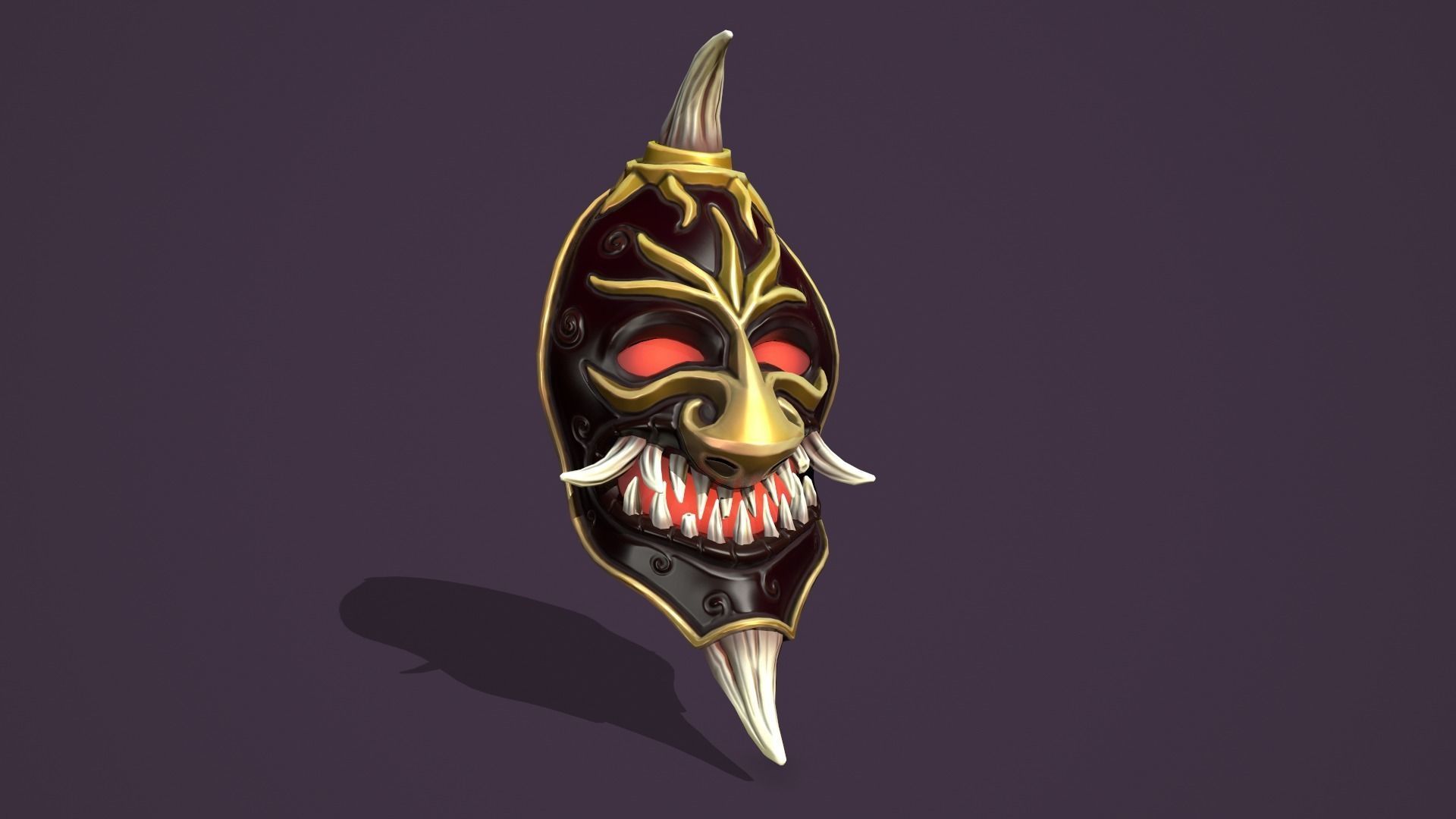 Evil mask Low-poly 3D model_8