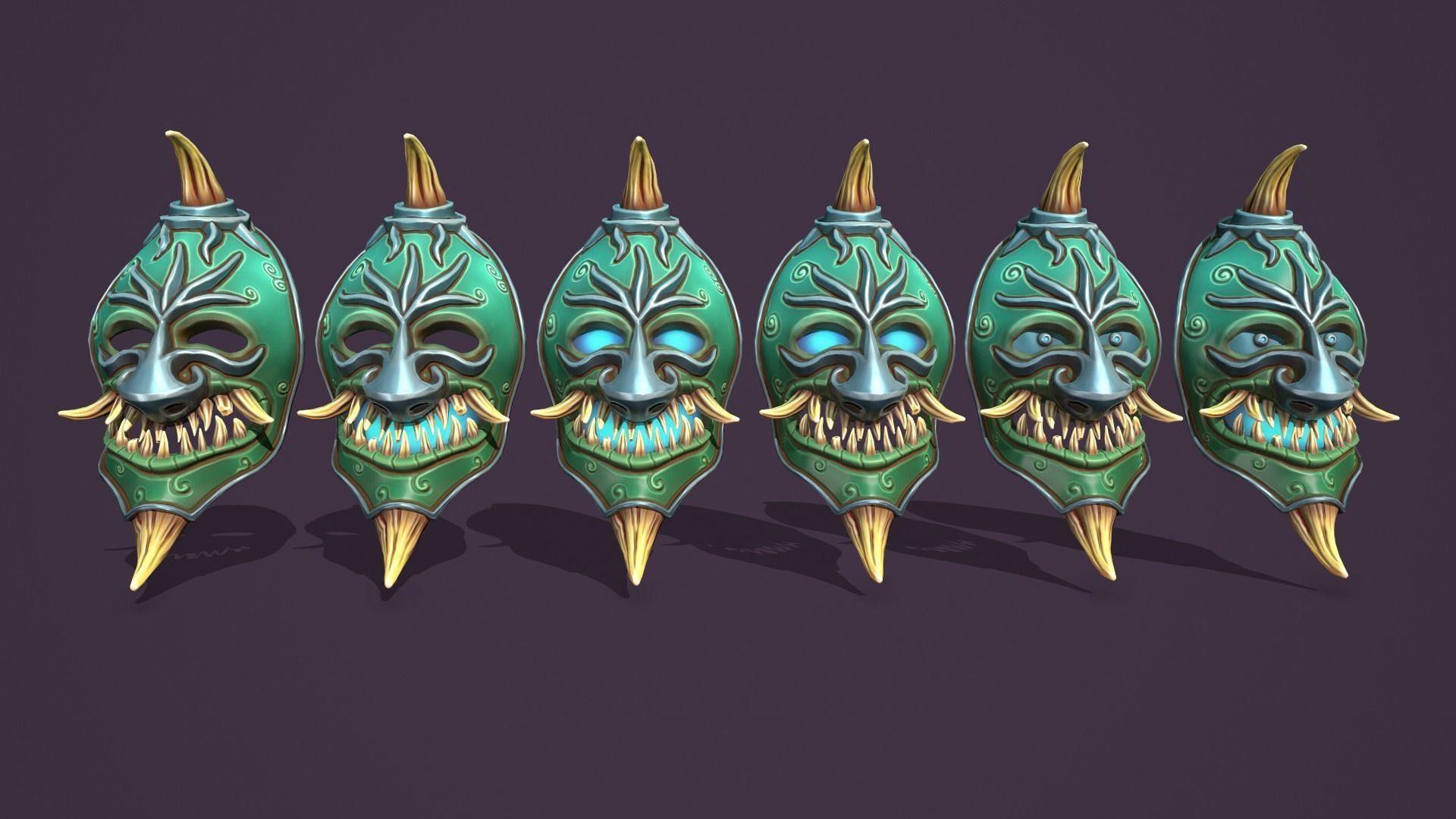 Evil mask Low-poly 3D model_22