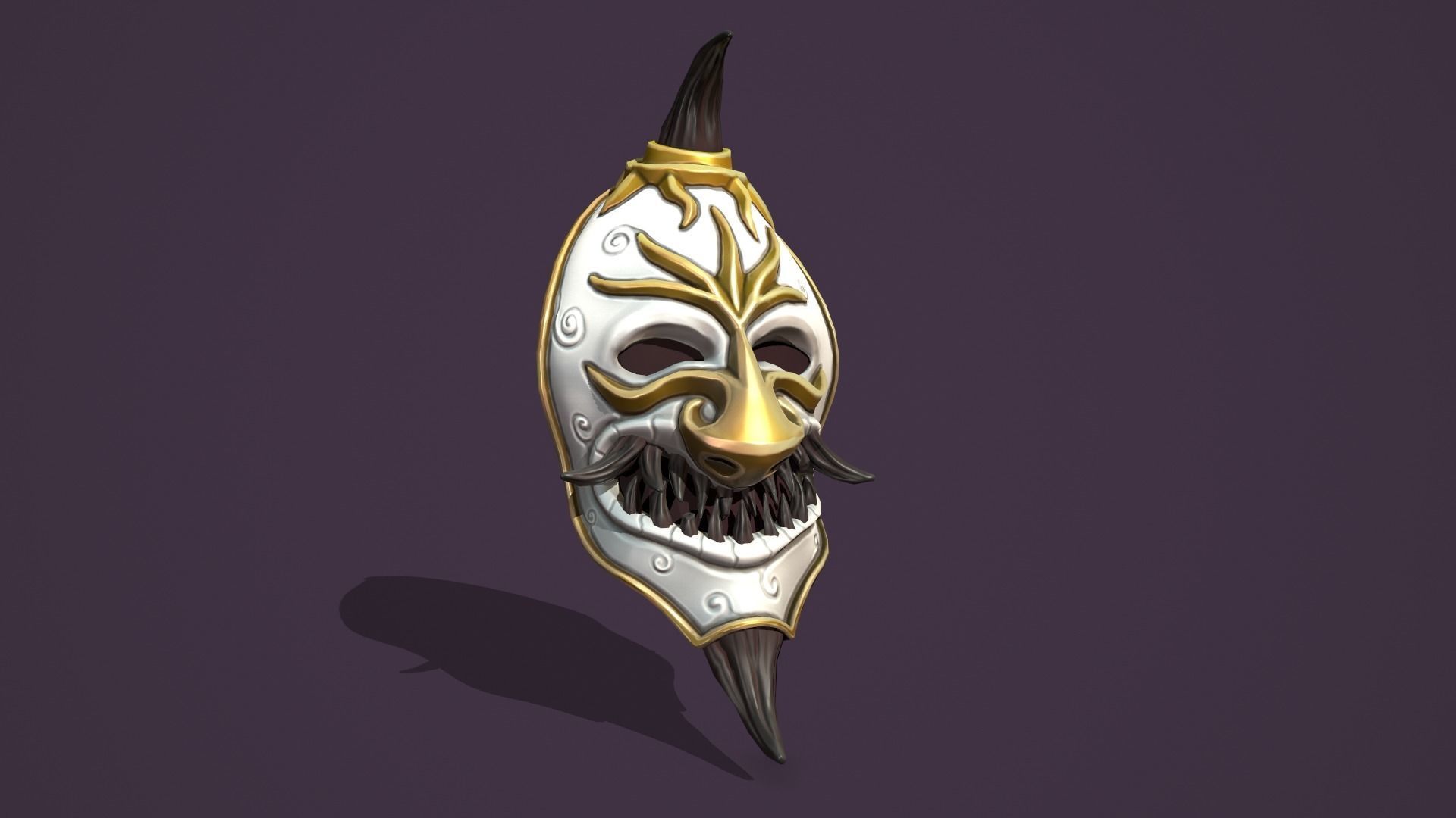 Evil mask Low-poly 3D model_11