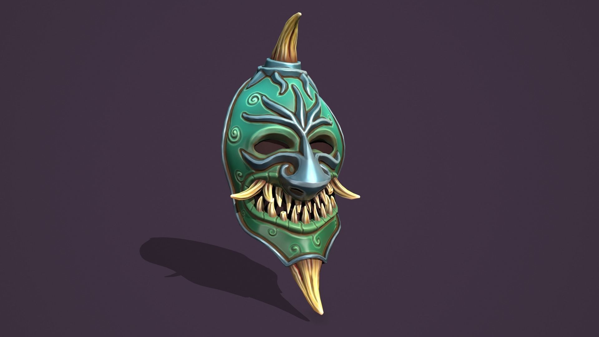 Evil mask Low-poly 3D model_15