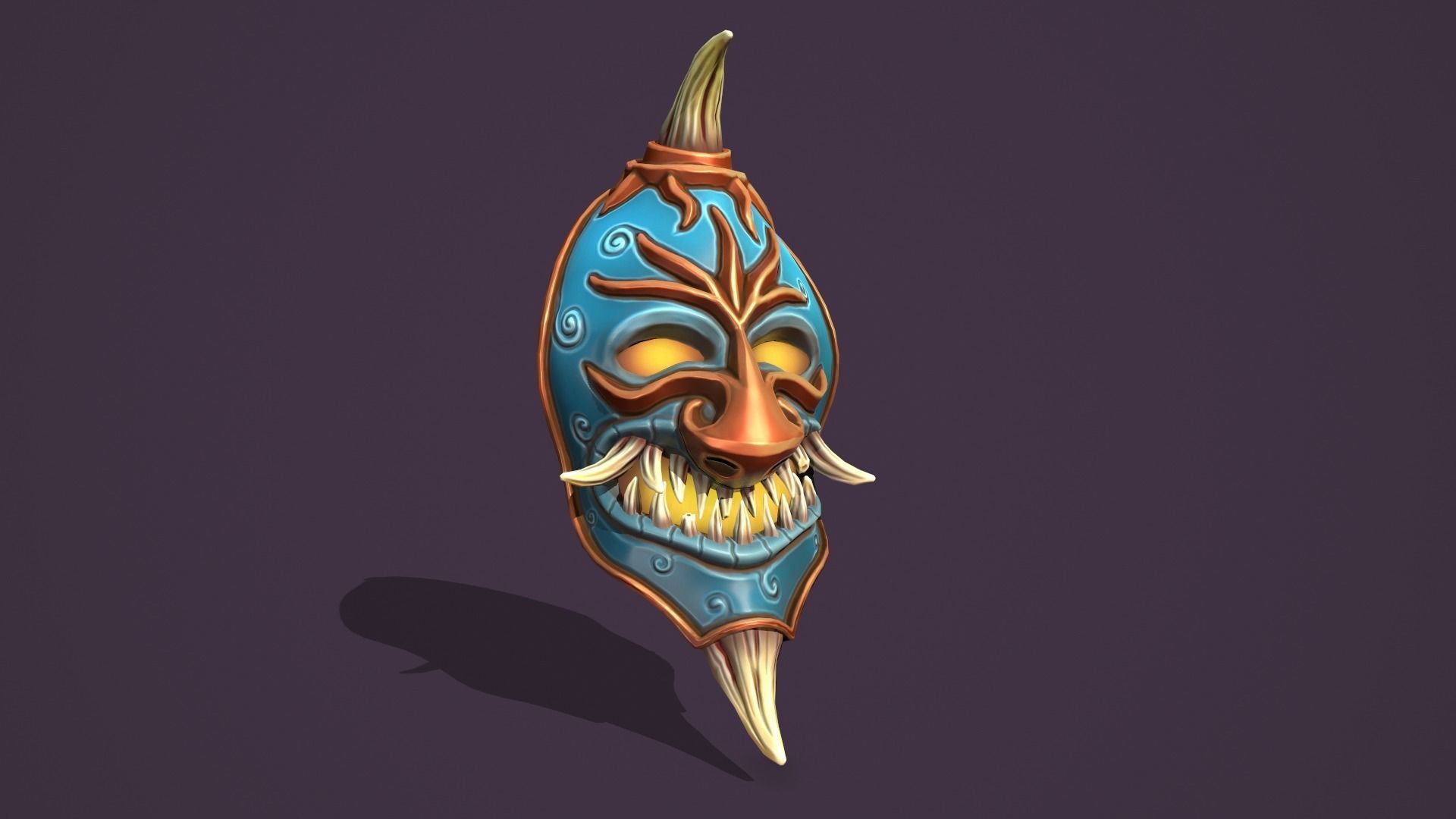 Evil mask Low-poly 3D model_4