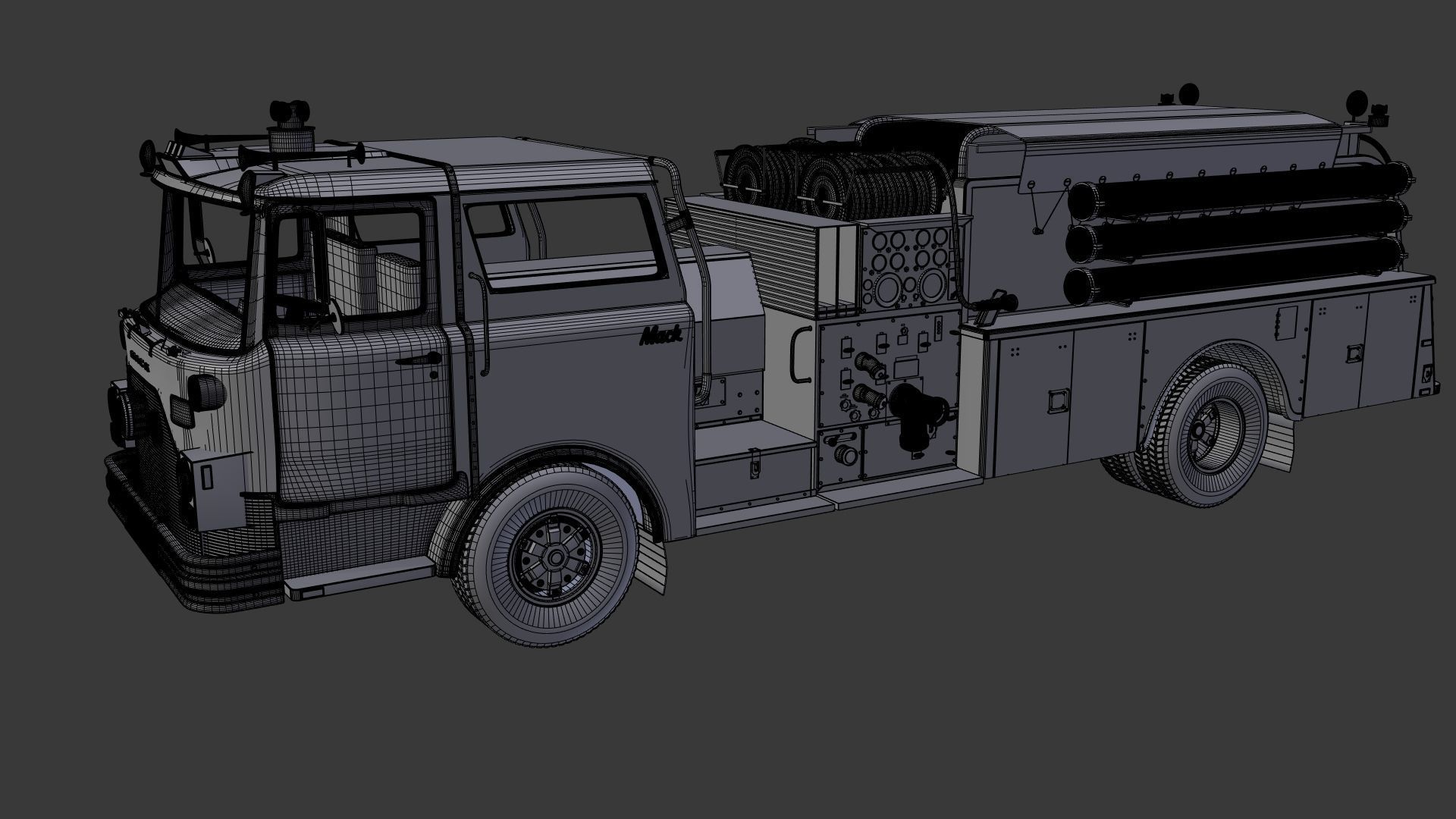 Firetruck M CF 1978 3D model_11