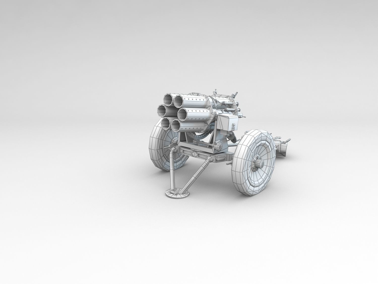 Low Poly 15cm Nebelwerfer 41 rocket artillery Low-poly 3D model_6
