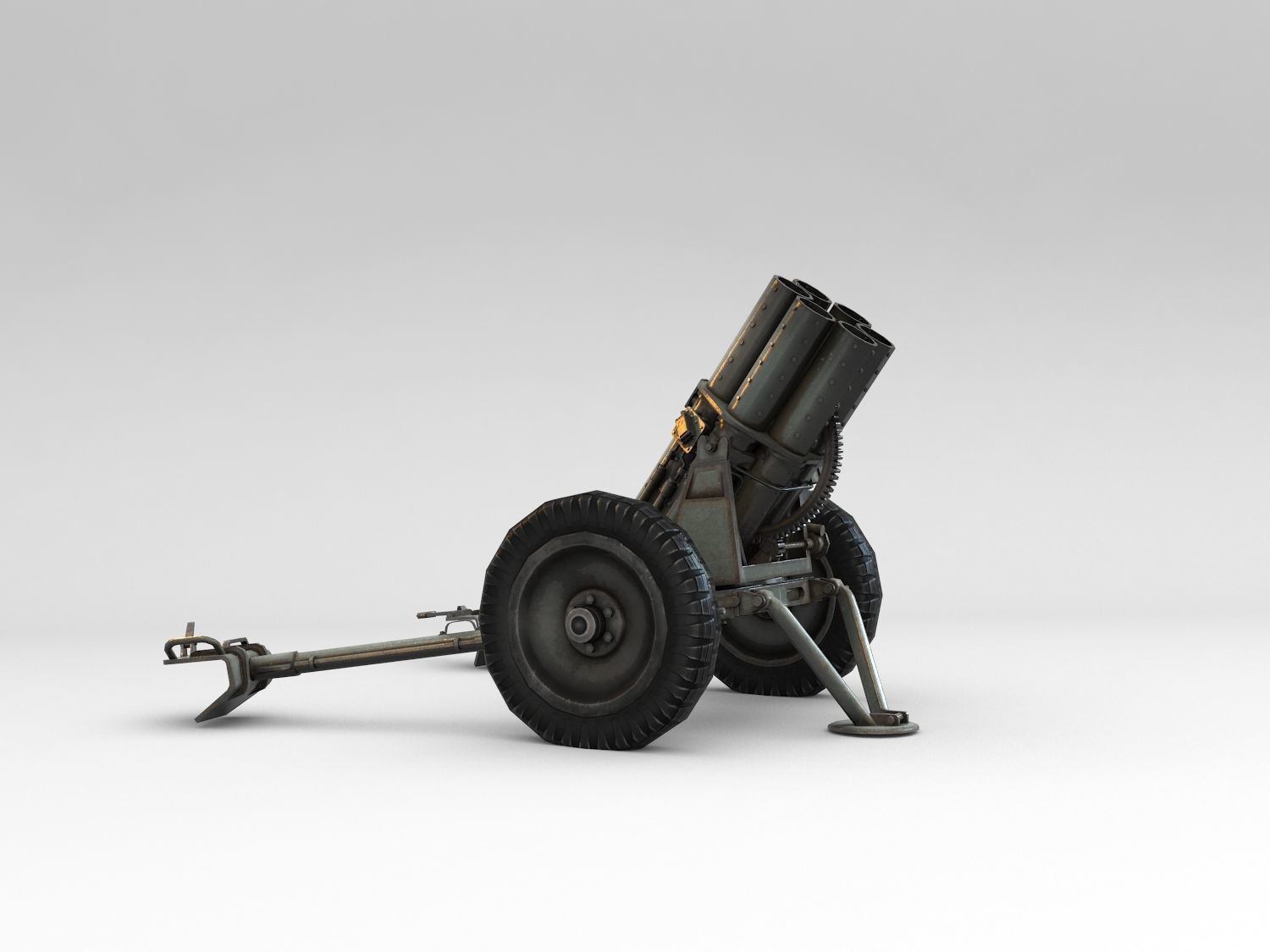 Low Poly 15cm Nebelwerfer 41 rocket artillery Low-poly 3D model_3