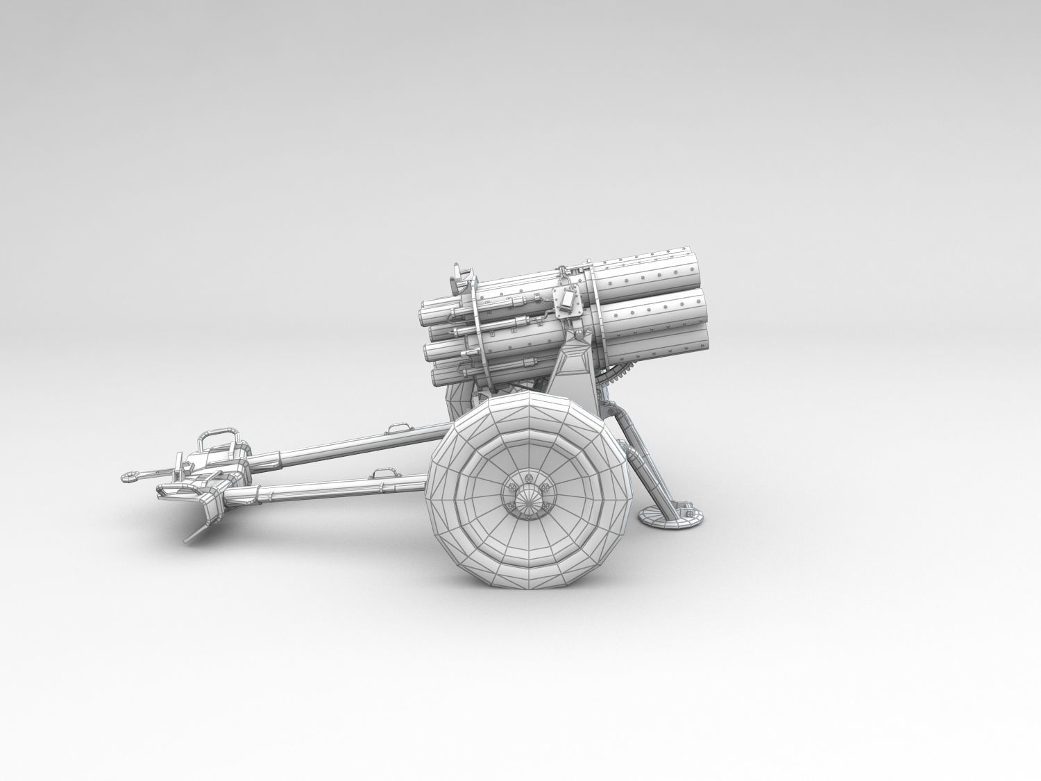 Low Poly 15cm Nebelwerfer 41 rocket artillery Low-poly 3D model_12