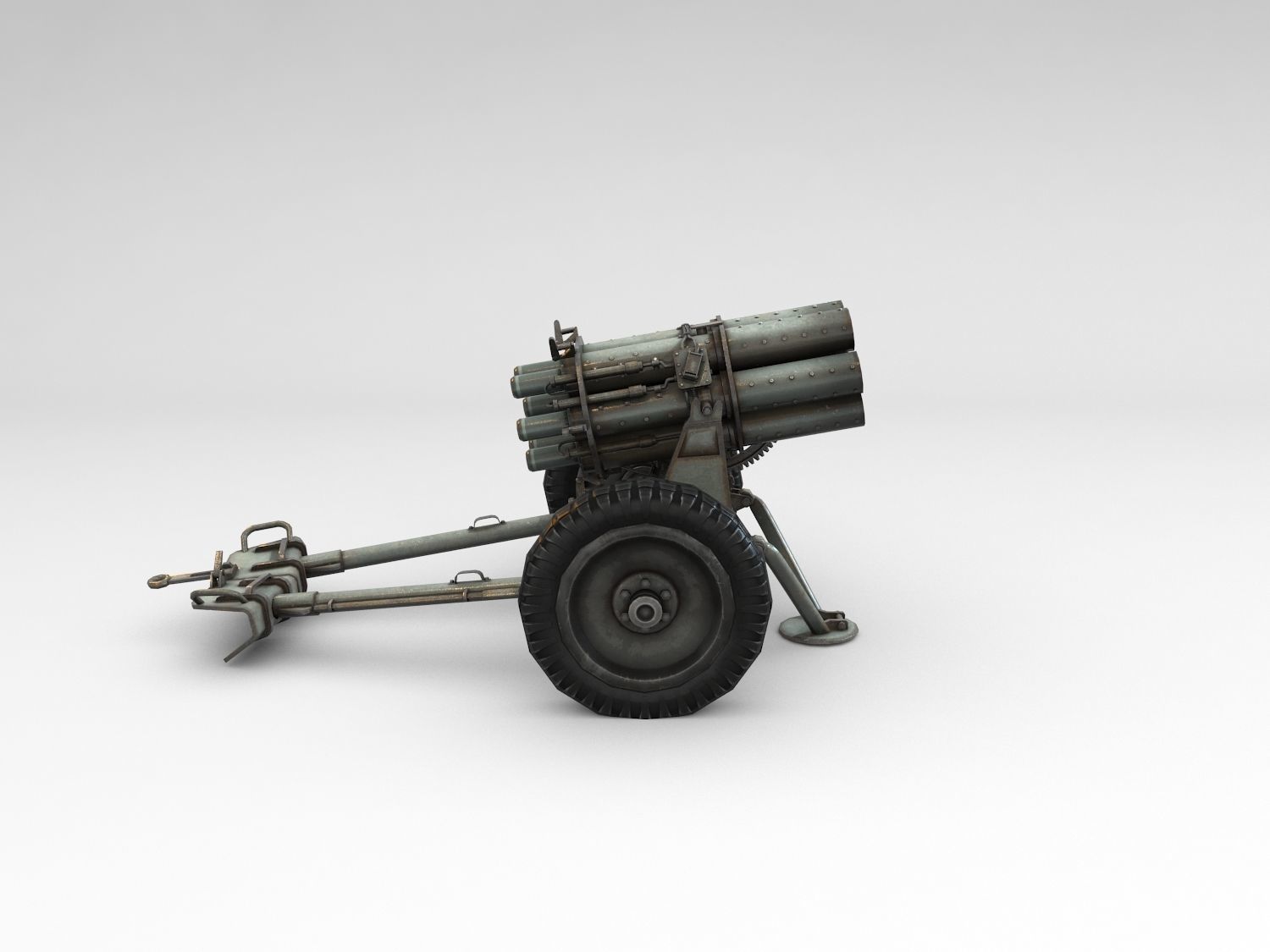 Low Poly 15cm Nebelwerfer 41 rocket artillery Low-poly 3D model_11