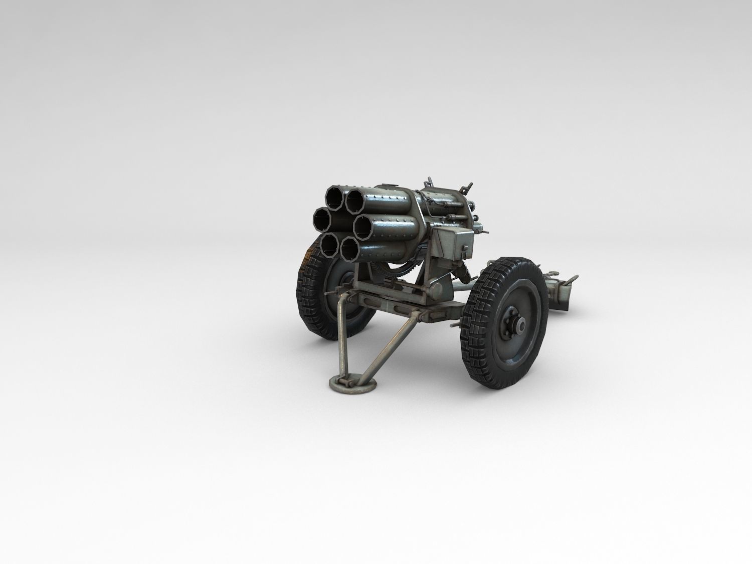 Low Poly 15cm Nebelwerfer 41 rocket artillery Low-poly 3D model_5