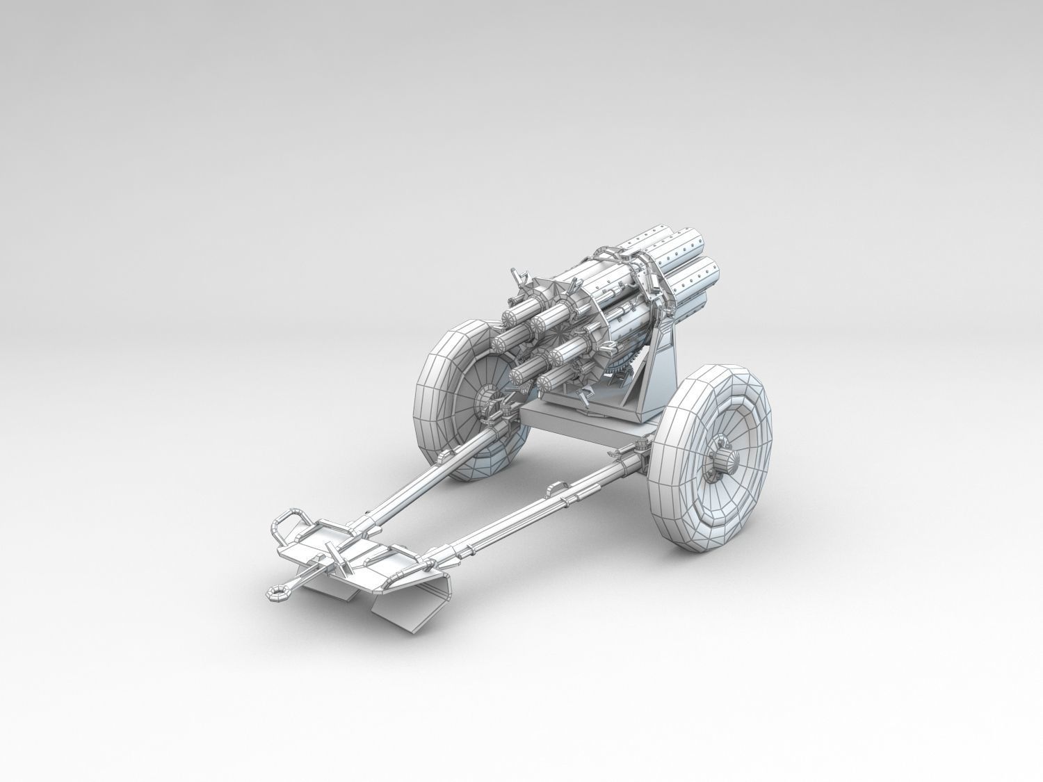 Low Poly 15cm Nebelwerfer 41 rocket artillery Low-poly 3D model_10