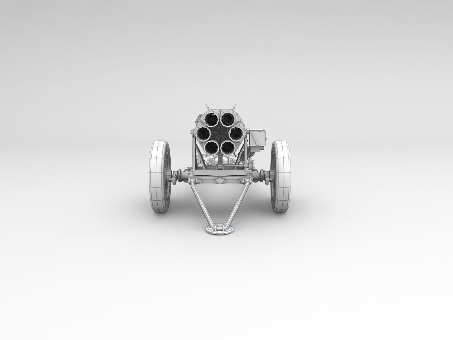 Low Poly 15cm Nebelwerfer 41 rocket artillery Low-poly 3D model_8