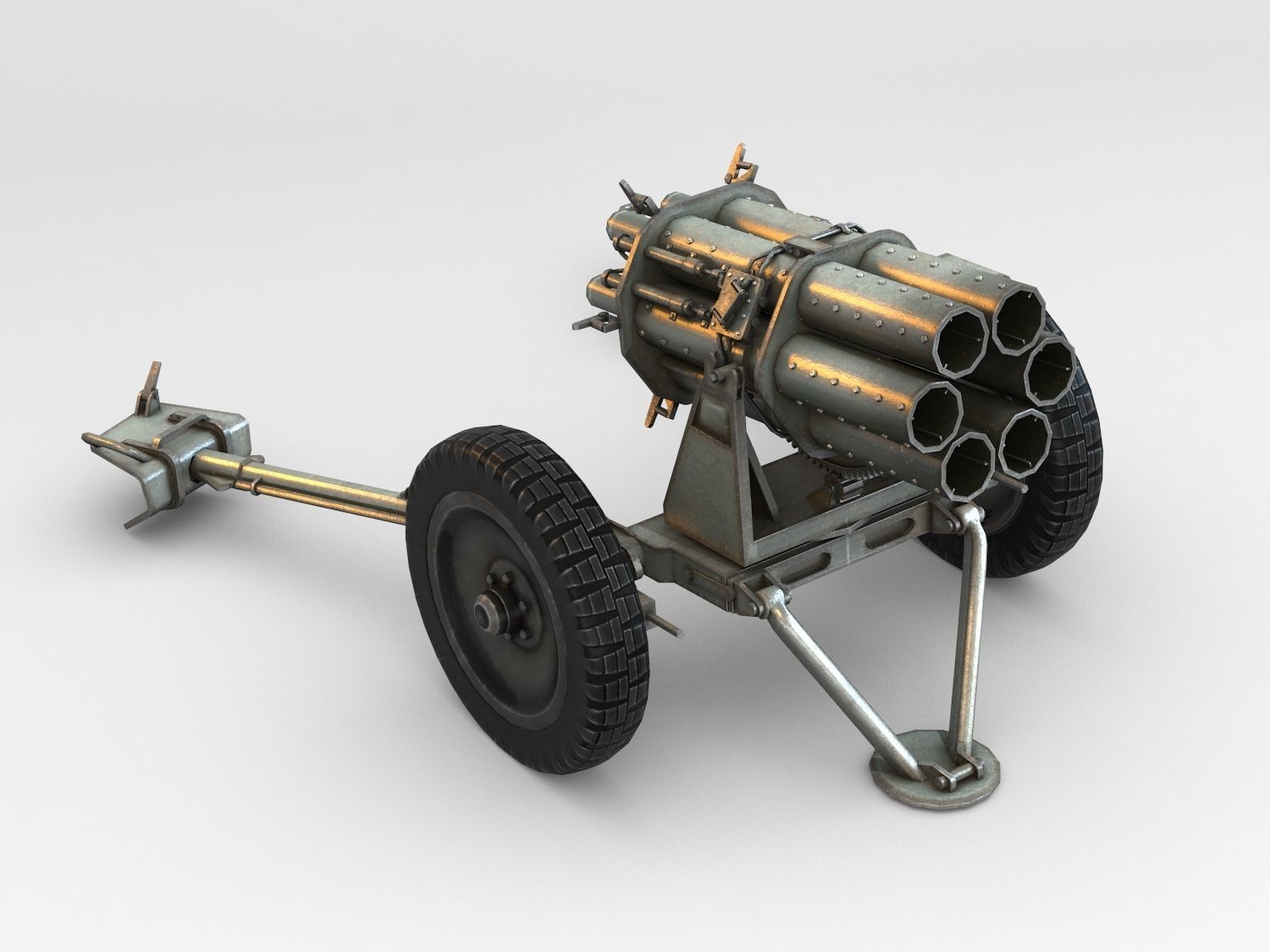 Low Poly 15cm Nebelwerfer 41 rocket artillery Low-poly 3D model_2
