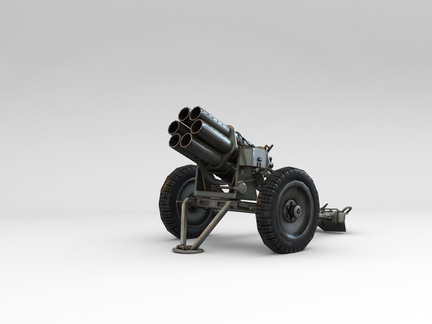 Low Poly 15cm Nebelwerfer 41 rocket artillery Low-poly 3D model_4