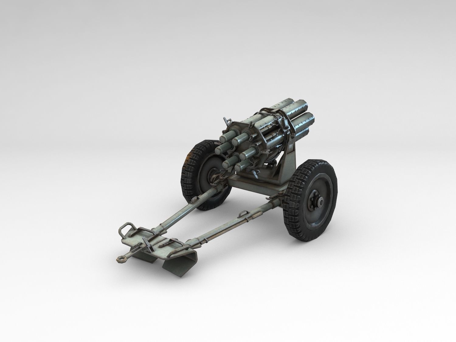 Low Poly 15cm Nebelwerfer 41 rocket artillery Low-poly 3D model_9