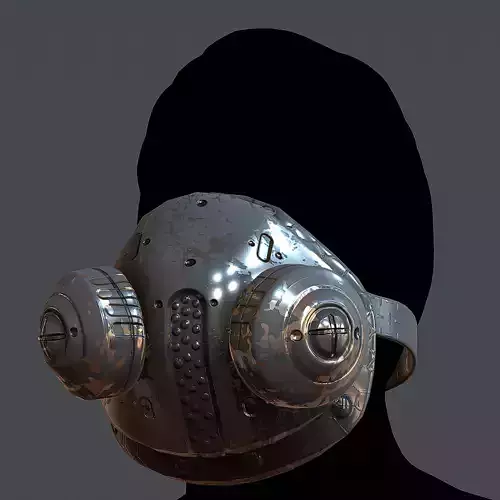 Gas mask helmet 3d model scifi Low-poly Low-poly 