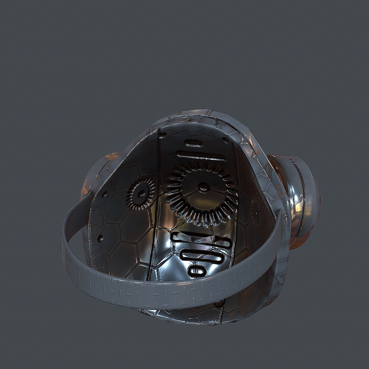 Gas mask helmet 3d model scifi Low-poly Low-poly Low-poly 3D model_4