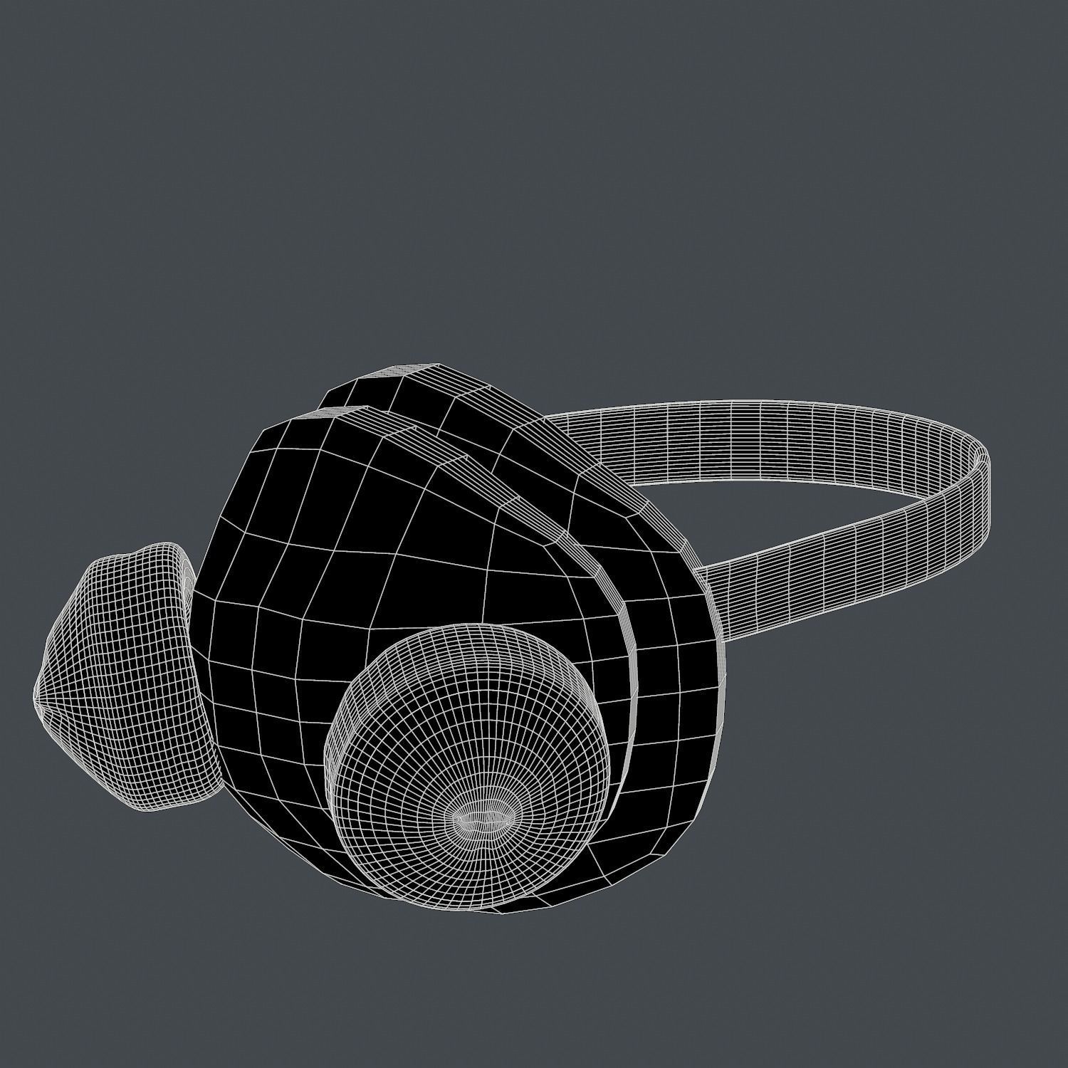 Gas mask helmet 3d model scifi Low-poly Low-poly Low-poly 3D model_7