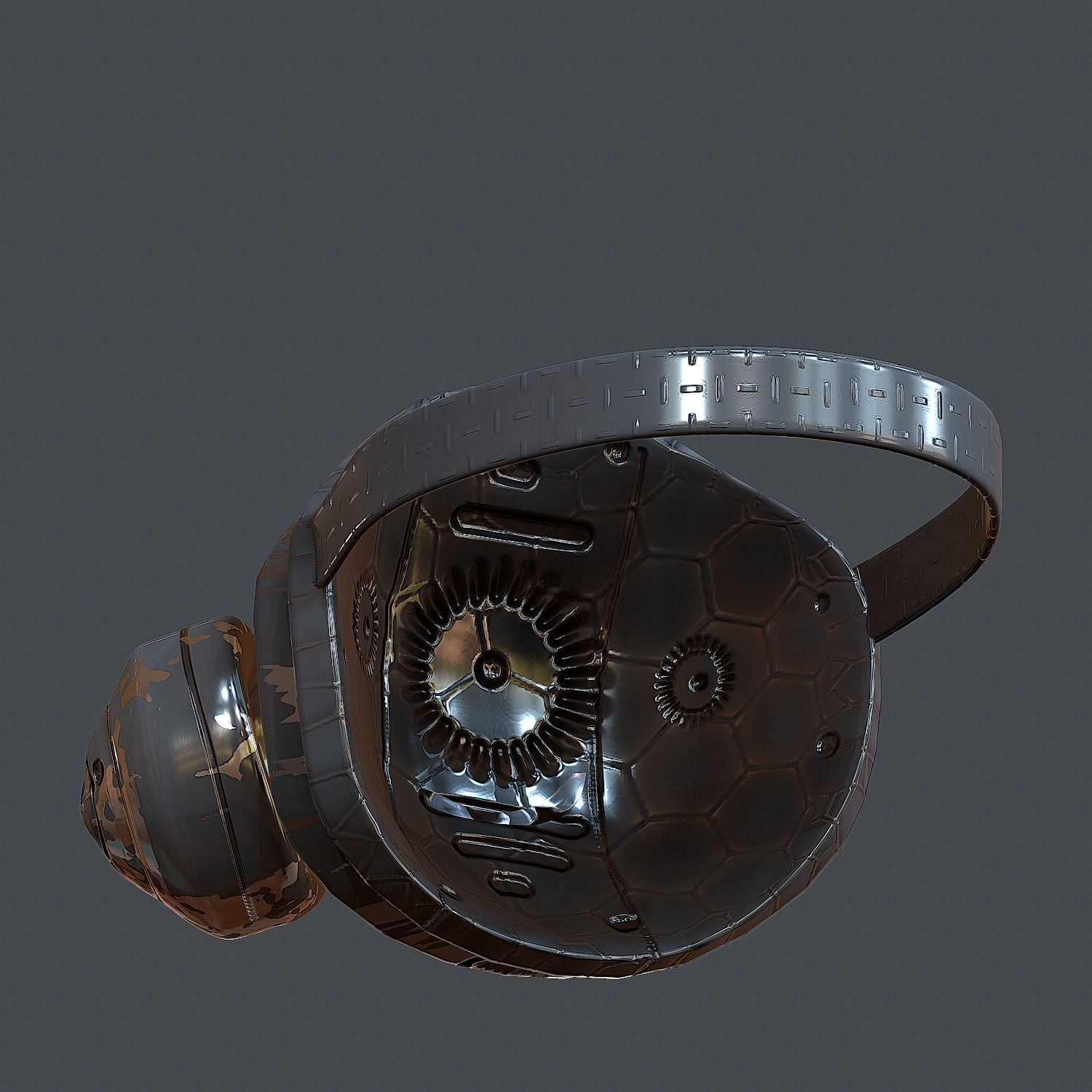 Gas mask helmet 3d model scifi Low-poly Low-poly Low-poly 3D model_5