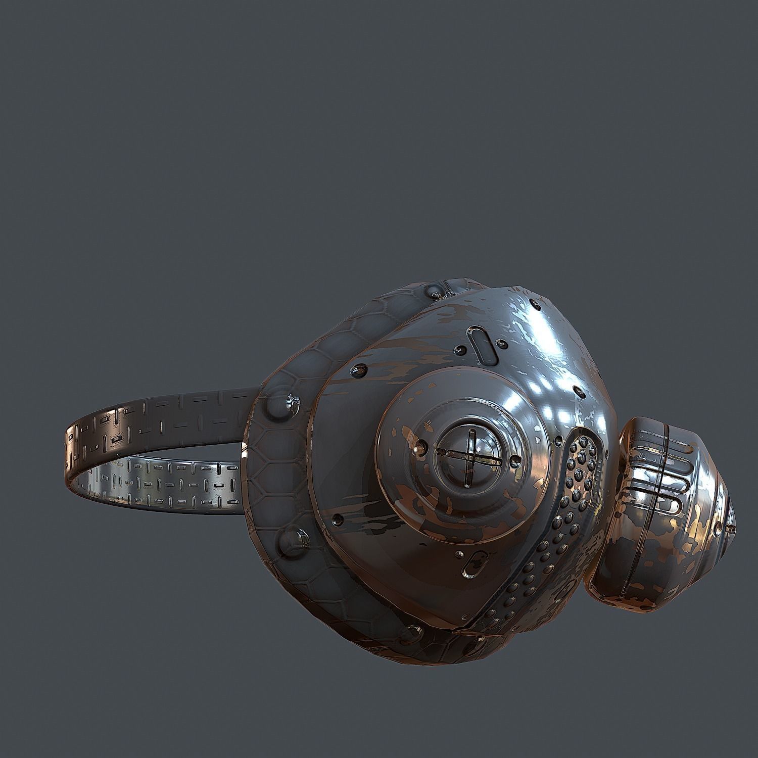 Gas mask helmet 3d model scifi Low-poly Low-poly Low-poly 3D model_3