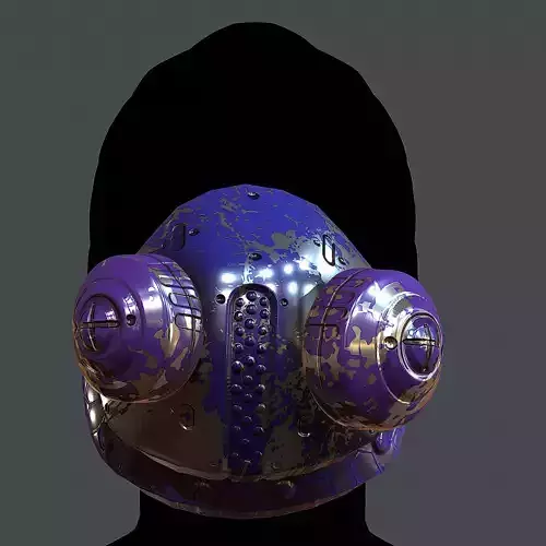 Gas mask helmet 3d model scifi Low-poly