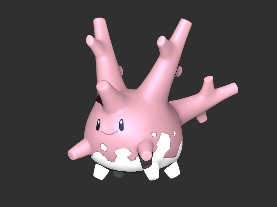 Corsola STL pokemon 3D print model_3