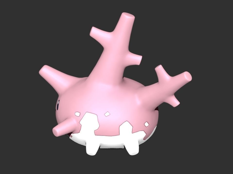 Corsola STL pokemon 3D print model_1