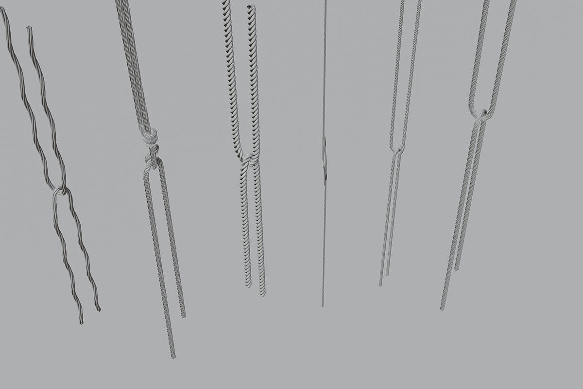 Sample ropes 3d models set 3D model_16