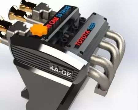 4A-GE engine toyota 3D print model_0