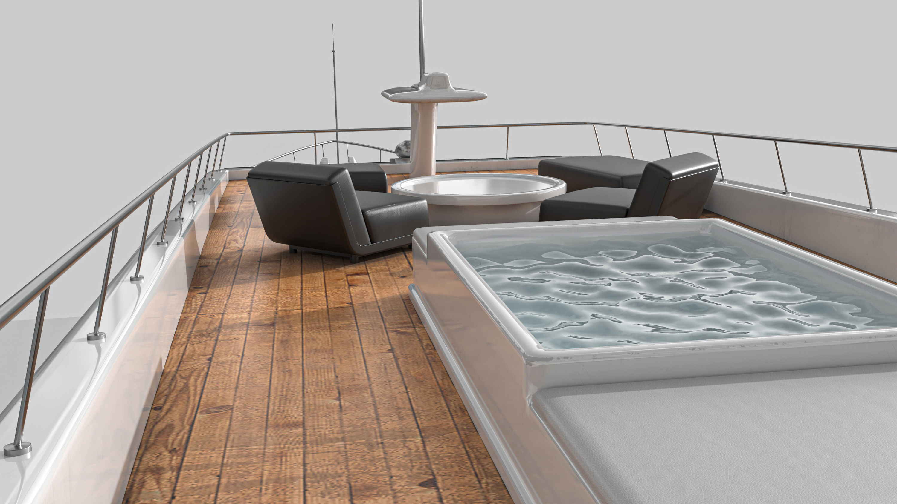 Yacht 1 motor Low-poly 3D model_7