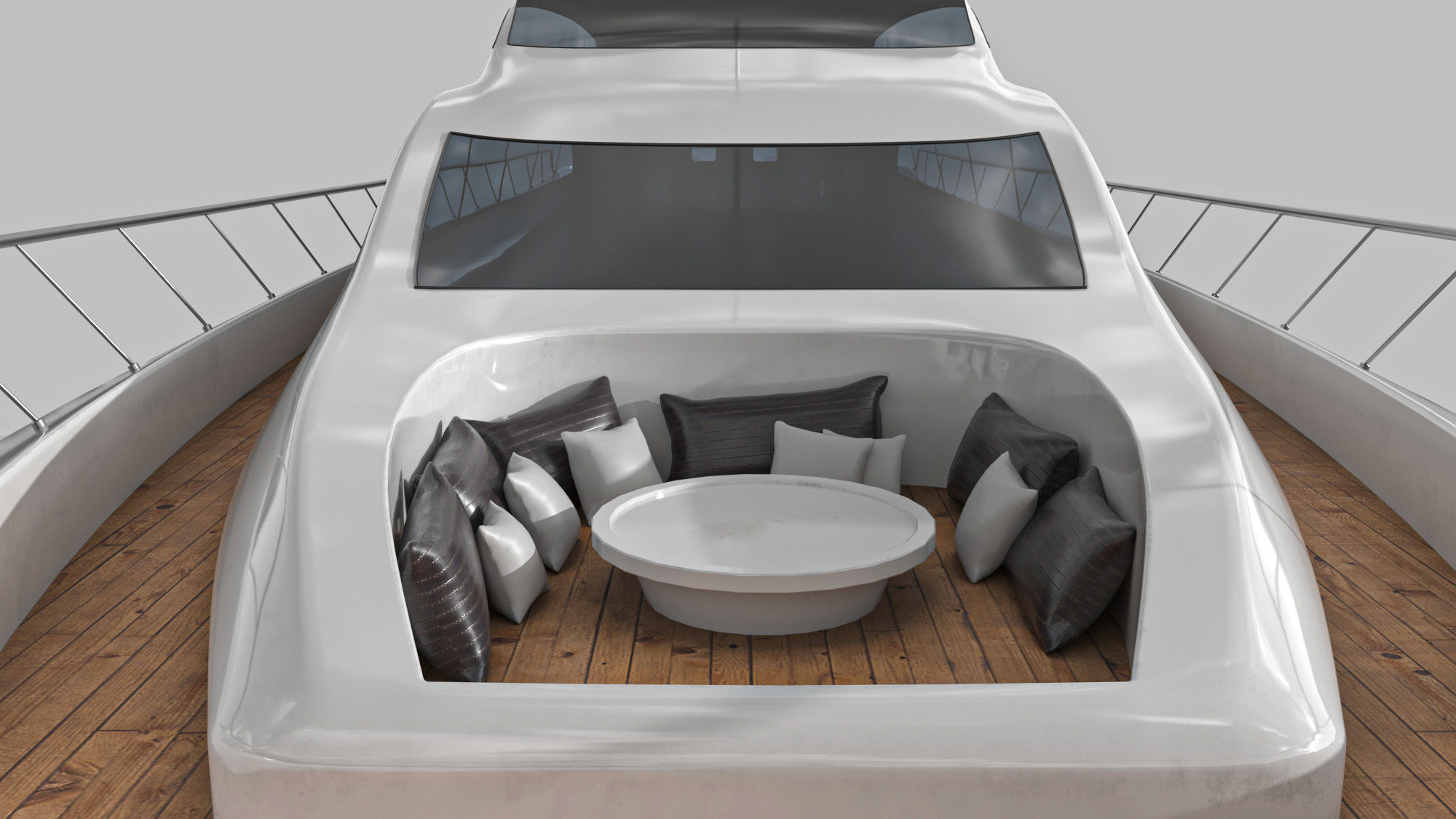 Yacht 1 motor Low-poly 3D model_13