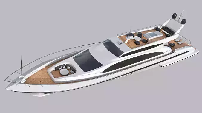 Yacht 1 motor Low-poly 3D model