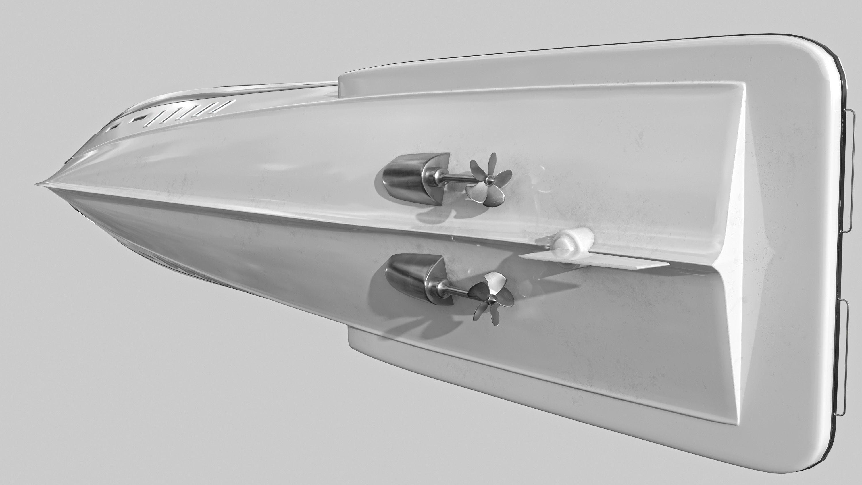 Yacht 1 motor Low-poly 3D model_10