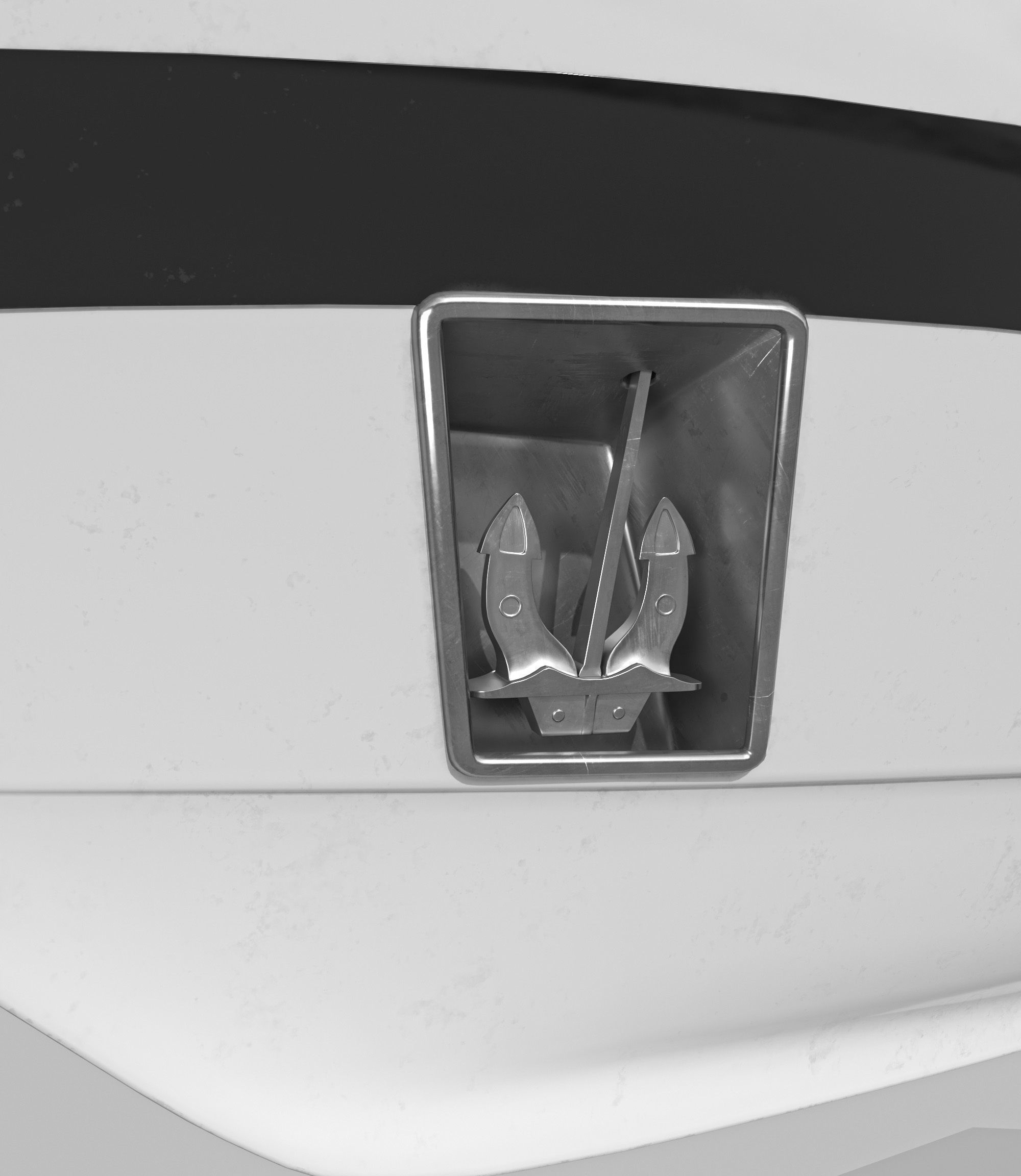 Yacht 1 motor Low-poly 3D model_6