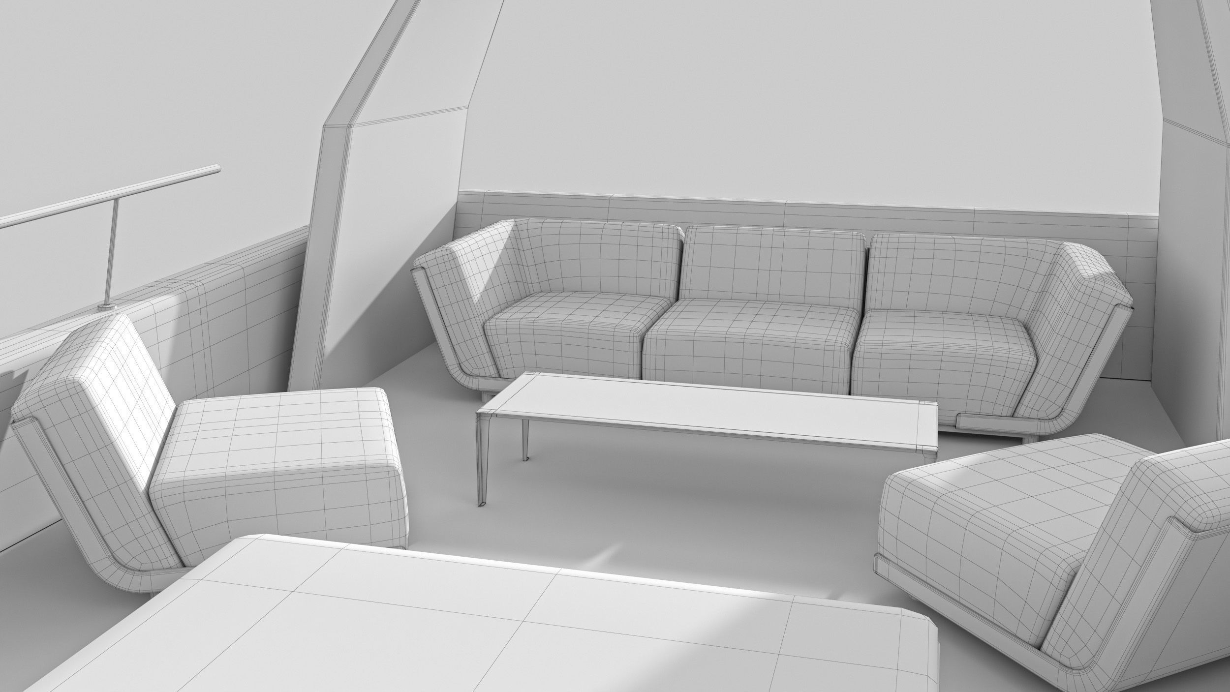 Yacht 1 motor Low-poly 3D model_20