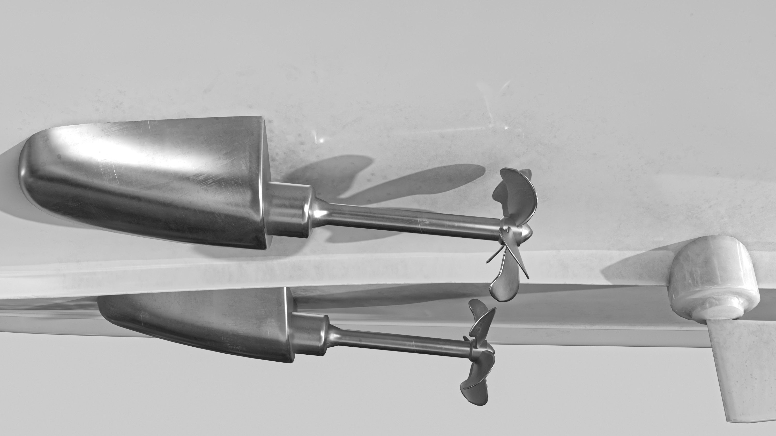 Yacht 1 motor Low-poly 3D model_11