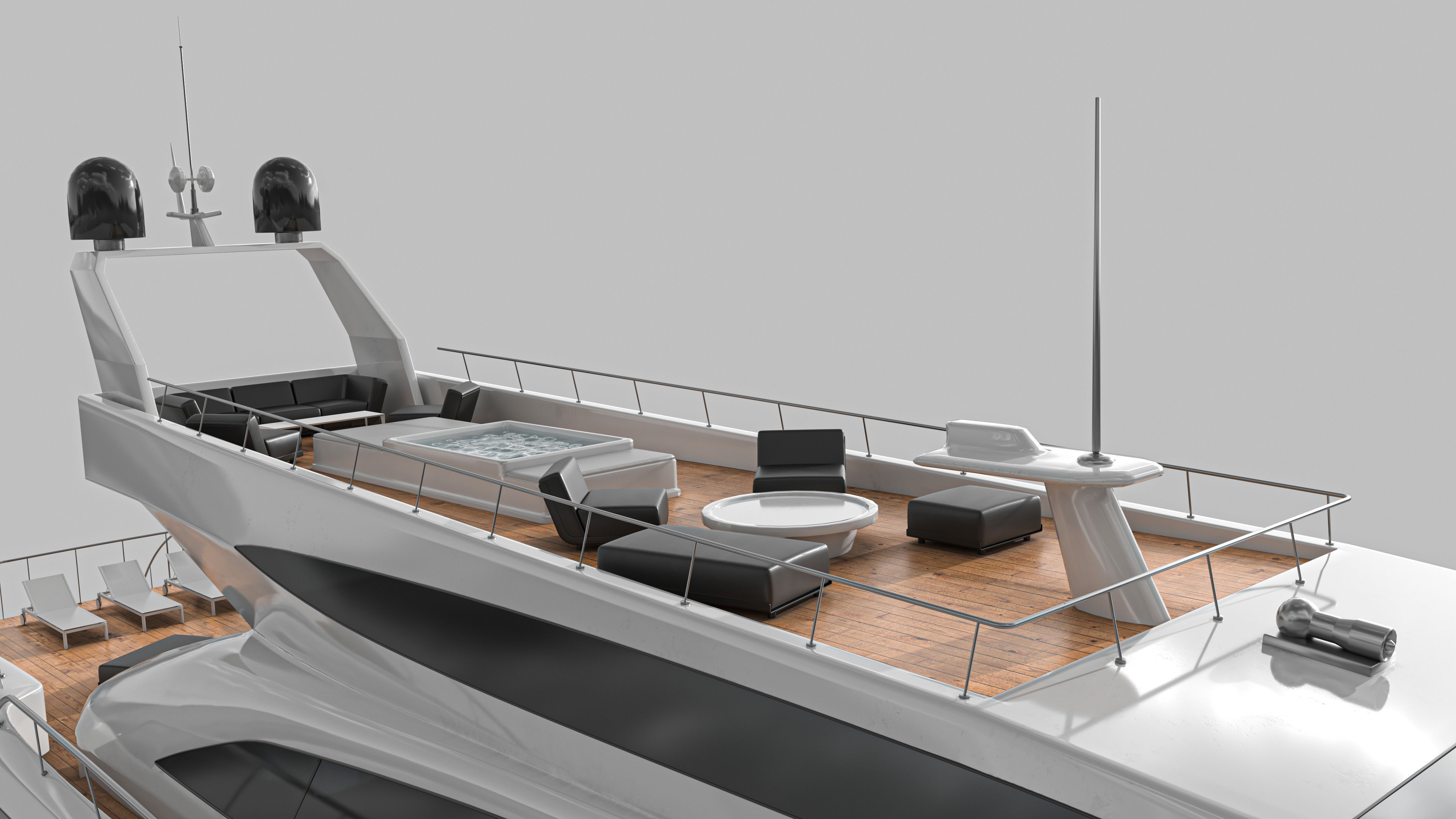 Yacht 1 motor Low-poly 3D model_14