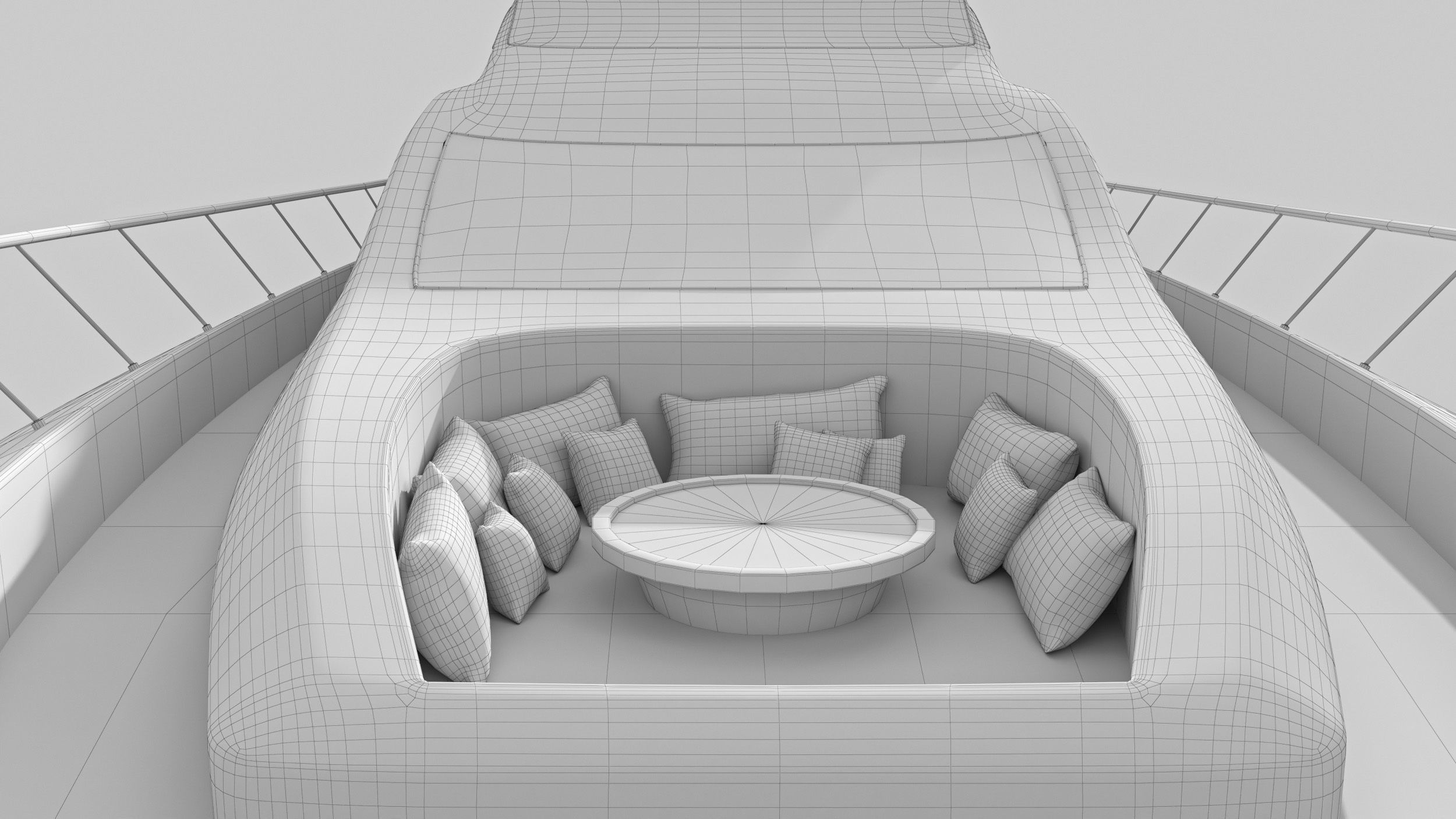 Yacht 1 motor Low-poly 3D model_19