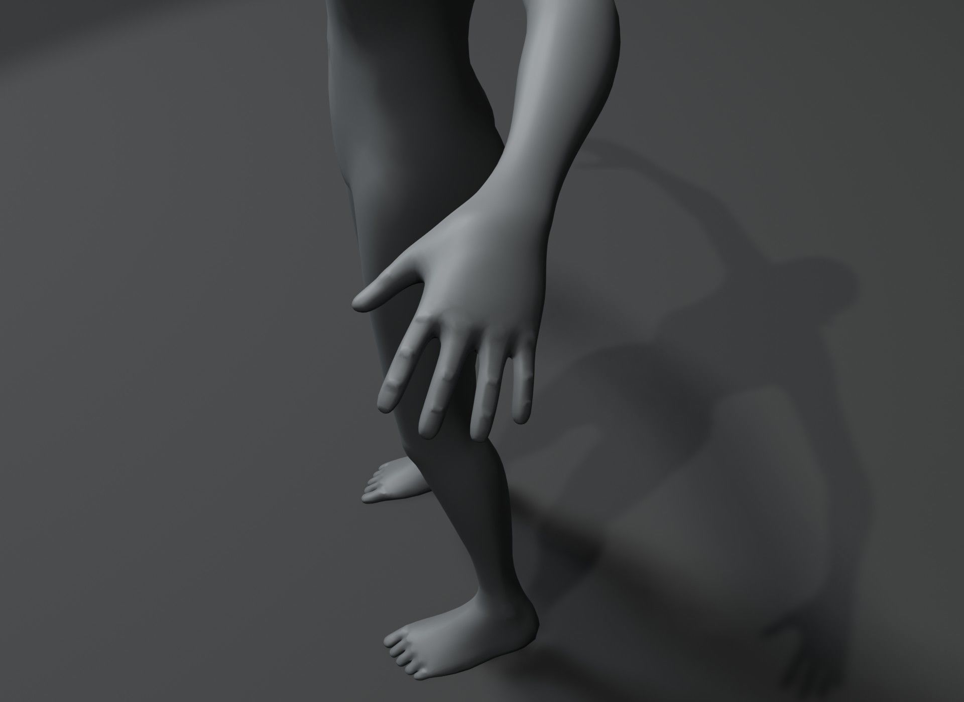 Girl Kid Body Base Mesh 3D Model 20k Polygons Low-poly 3D model_4